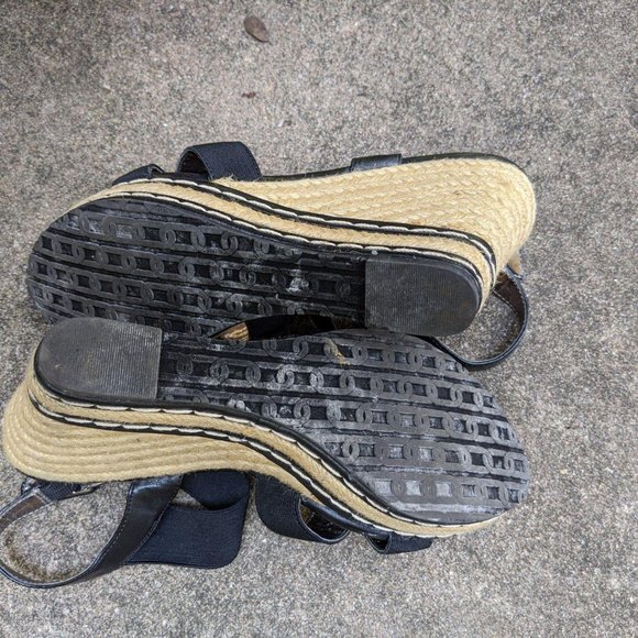 Charles By Charles David Black Strappy Wedges 8 - Picture 4 of 5